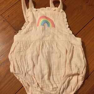 EUC 6-12 month angel dear rainbow sunsuit